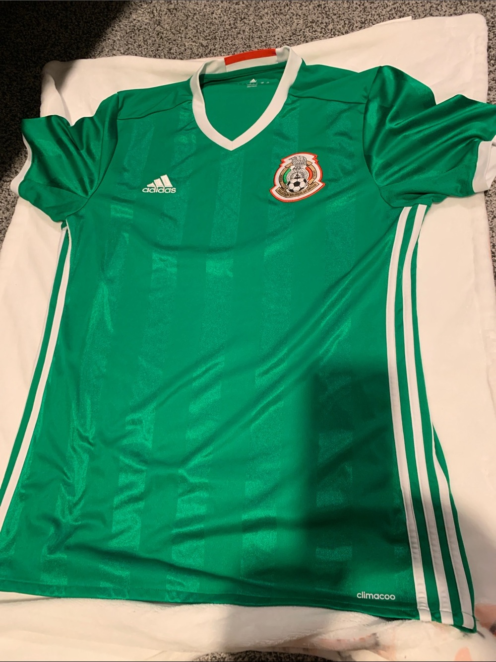 adidas 2016 Mexico Green Soccer Jersey with White Accents and Team Crest